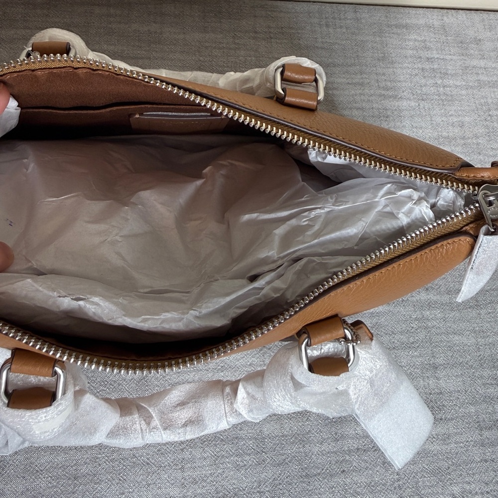 Coach Georgia Satchel Bag in Light Saddle/Silver NWT - Picture 9 of 10